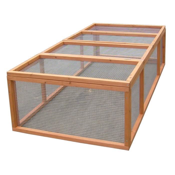 Enclos au sol grillagé sans toit pour 4-5 animaux 1,6m²