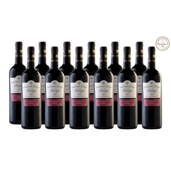Lot de 12 bouteilles Vin Rouge Blaye Côtes de Bordeaux Domaine du Cassard - Cuvée Prestige - Médaille d’Or au Concours Terre de Vin