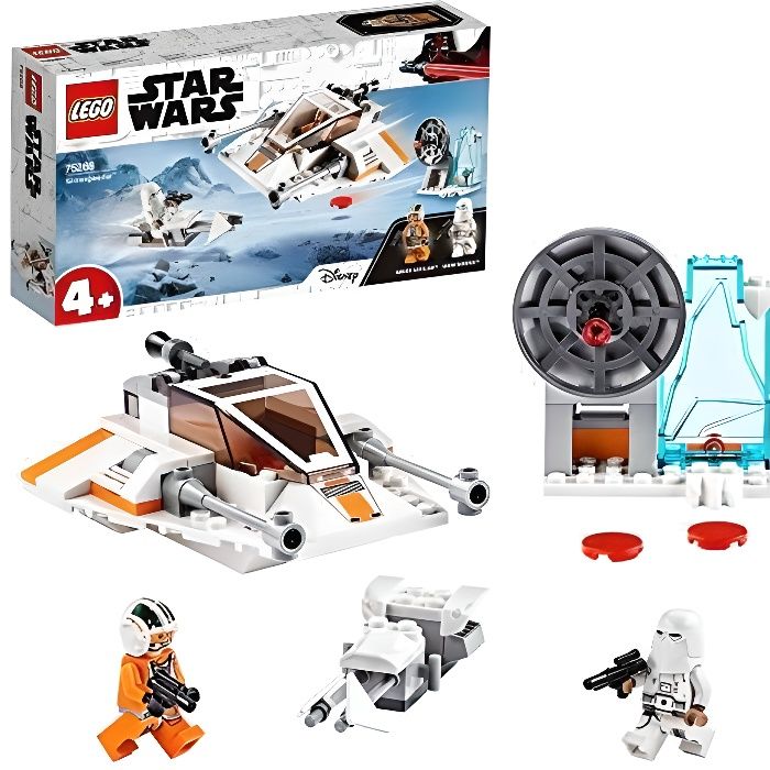 LEGO Star Wars, Snowspeeder et speeder bike, Set de jeu avec bases de démarrage pour enfants en âge préscolaire, 119 pièces, 75268