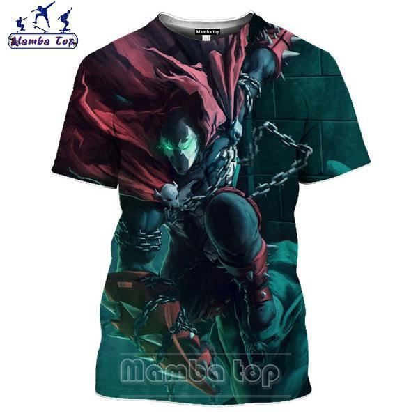 T-shirt Homme,Mamba haut 2020 plus récent hommes 3D noir t-shirt Anime Spawn t-shirt Fitness femmes T-shirts super-héros O cou homm