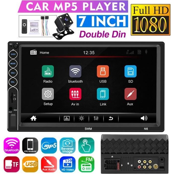 NEUFU AUTORADIO 7-Pouces 2 Din Écran tactile HD Lecture de Voiture Stéréo bluetooth GPS NAV MP5 FM USB