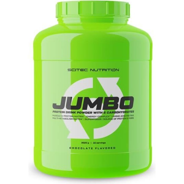 Scitec Jumbo 3520g CHOCOLAT - Whey Proteine - Avoine - Creatine - Glutamine