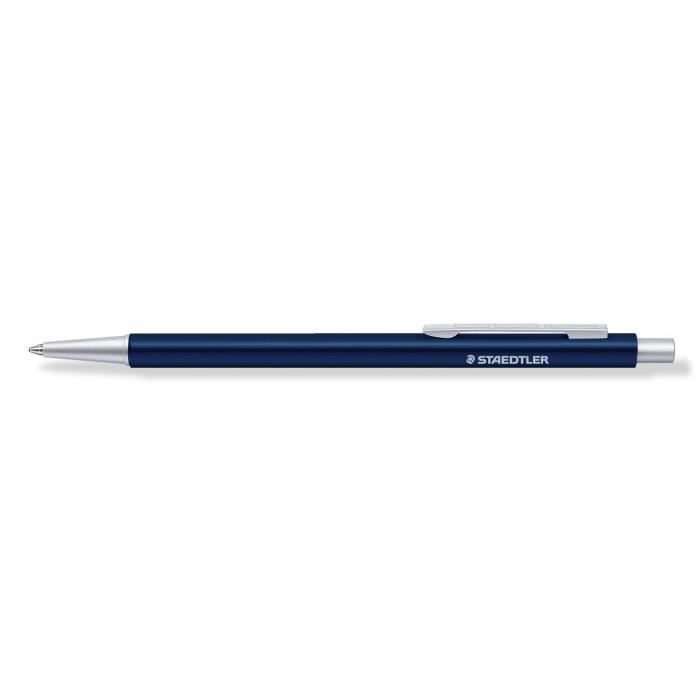 STAEDTLER Initium Organizer Pen Stylo-bille rétractable en aluminium, corps bleu, encre bleue, pointe M