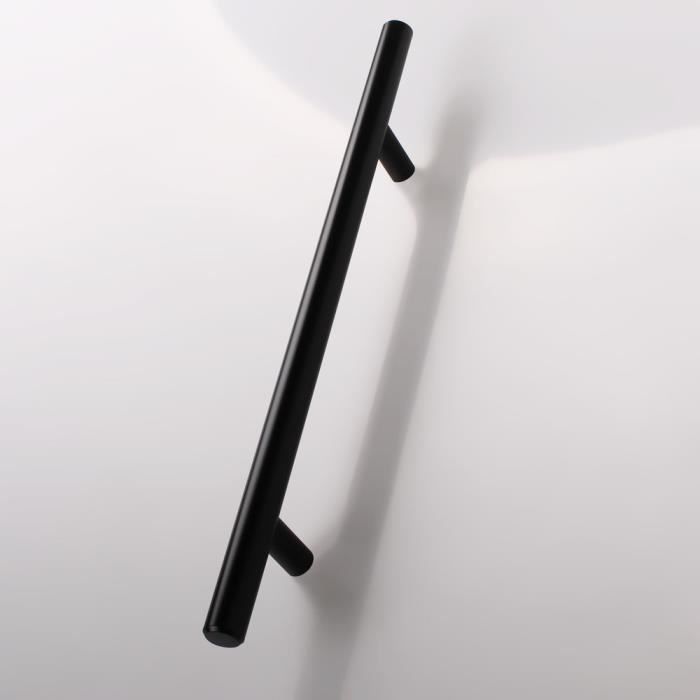 Three 10 pcs poignées de porte d'armoire - Noir Poignées de Barre en T Alliage d'aluminium(D:12 mm - 160 mm - L: 250 mm)