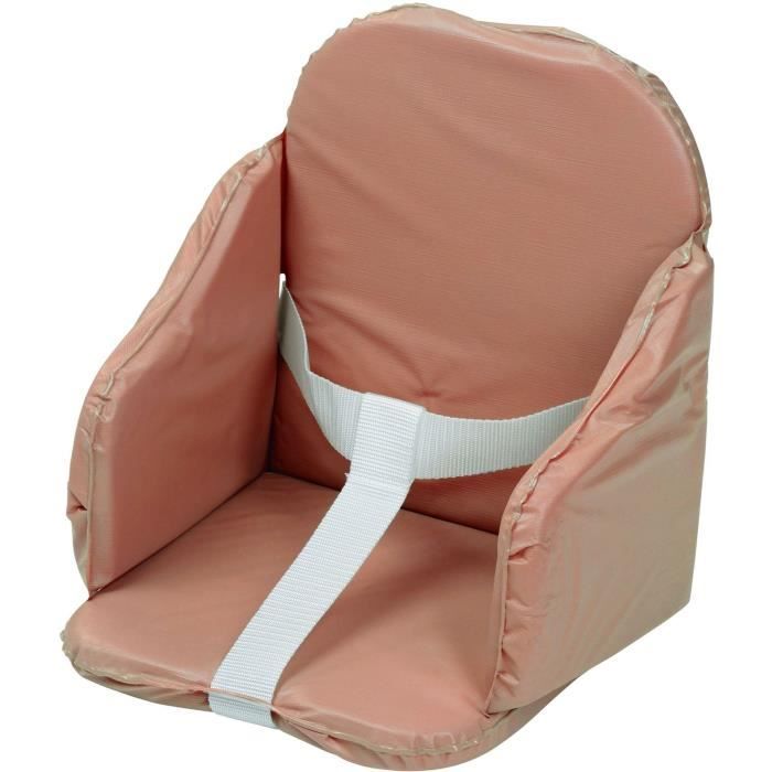 TINÉO - Coussin De Chaise Haute Bébé, PVC, Sangles De Sécurité, Facile à Laver, Fabriqué En France, 27x26x33cm (Cassonade) Cassonade