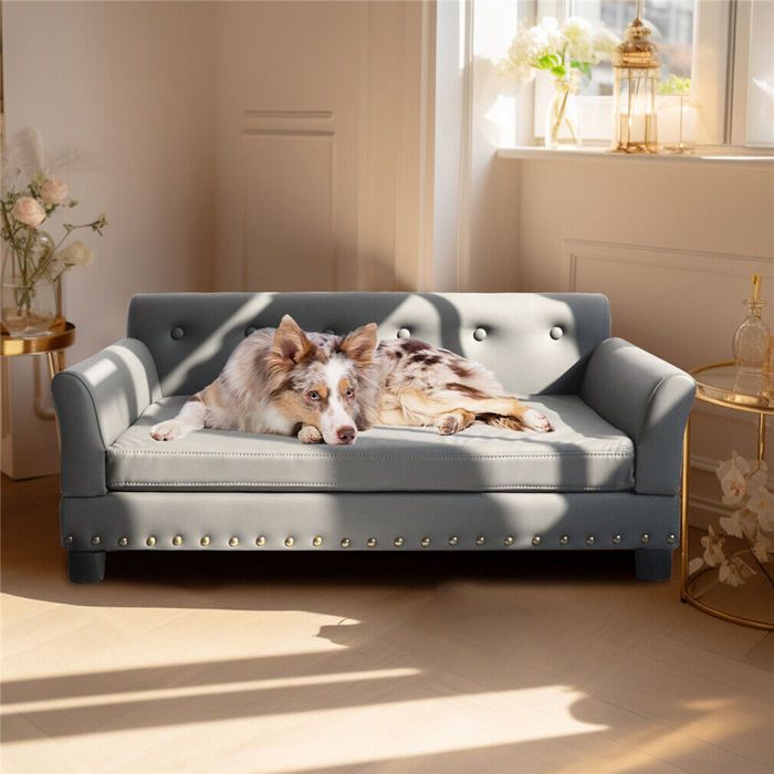 Meilleurs prix pour Canapé pour Chien en Cuir - Lit en Hauteur Déhoussable 96x70x40cm