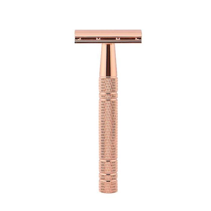 Rasoir de sécurité pour femme en or rose avec support - Rasoir en métal pour femme - Rasoir de sécurité - Rasage pour femme - Ra