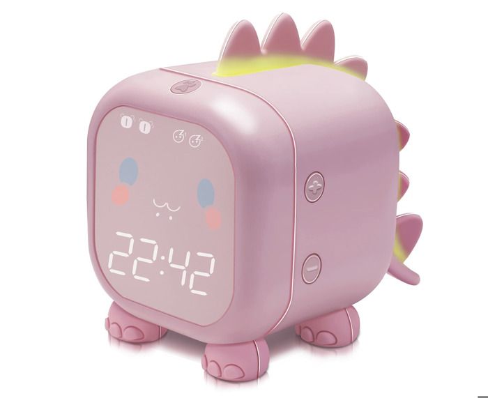 Réveil pour Enfants en Dinosaure Réveil Educatif Rechargeable Forme