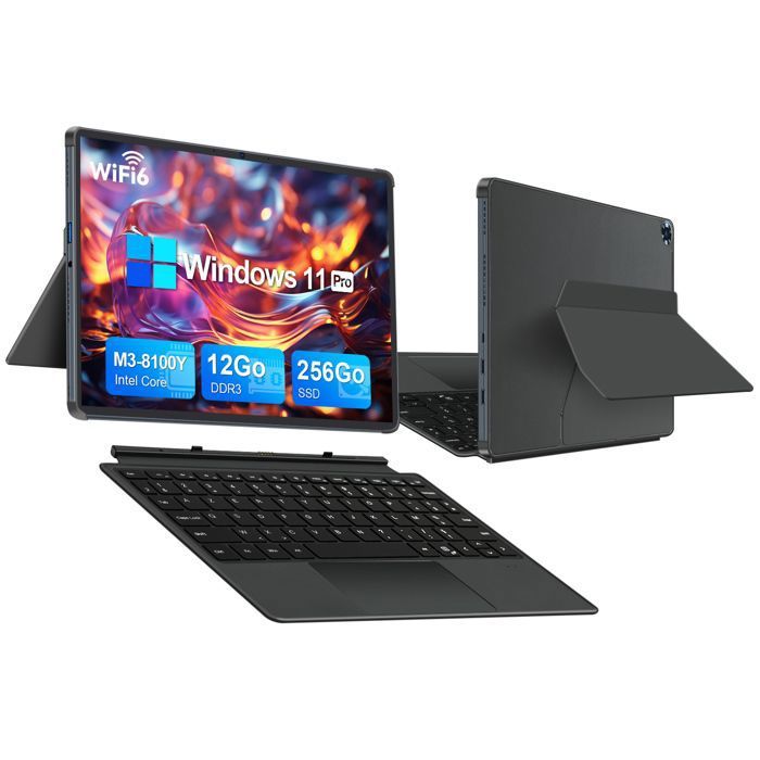 PC 2-en-1 10.1 écran tactileIntel® Core™ M3-8100Y 12Go RAM 256Go SSDWindows11pro Bureautique Ordinateur PC Portable AZERTY