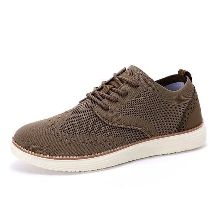 INSFITY Chaussure Casual Légèreté Homme Respirante Grande taille Comfortable Plat - Marron
