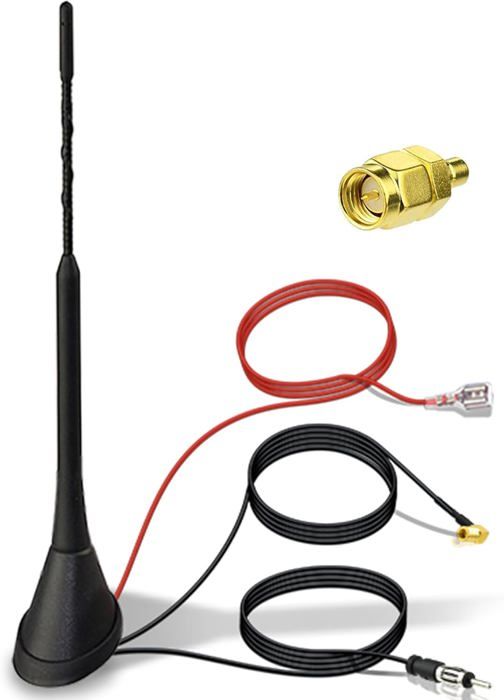 PAIRIER Antenne Voiture Universelle FM/DAB - 20 cm - Réception AM/FM Optimale - Compatible Vis