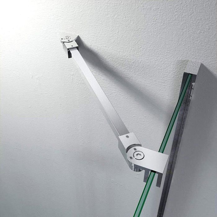 Bras de support mural en acier inoxydable pour fixation de verre de douche sans cadre adapté pour verre de 8 mm à 10