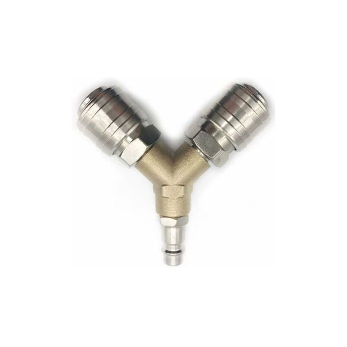 Distributeur Air Comprimé 1/4" 4 Voies Laiton - Raccord Rapide Multi-Outils - Embout Compresseur 4 Sorties
