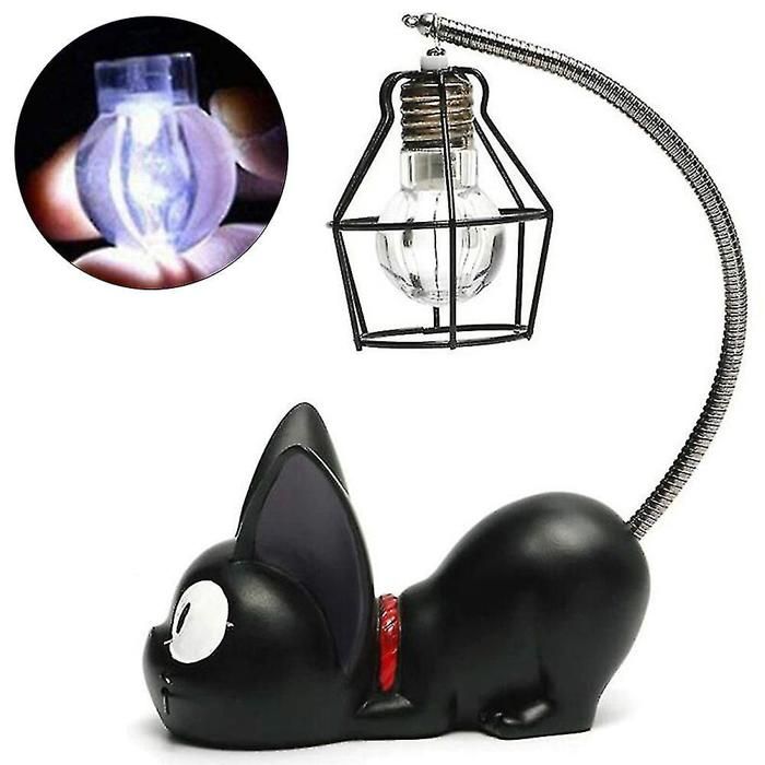 Veilleuse LED en forme de chat noir lampe de chevet créative en résine décoration cadeau de Noël 1 pièce