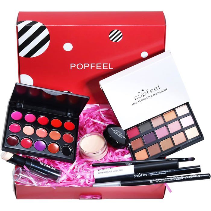 Coffret Maquillage Complet RoseFlower - Palette De Fards, Trousse, Textures Crème
