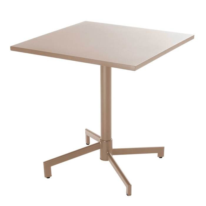 Table de jardin carrée bistrot avec plateau rabattable 70 cm taupe Palavas Oviala