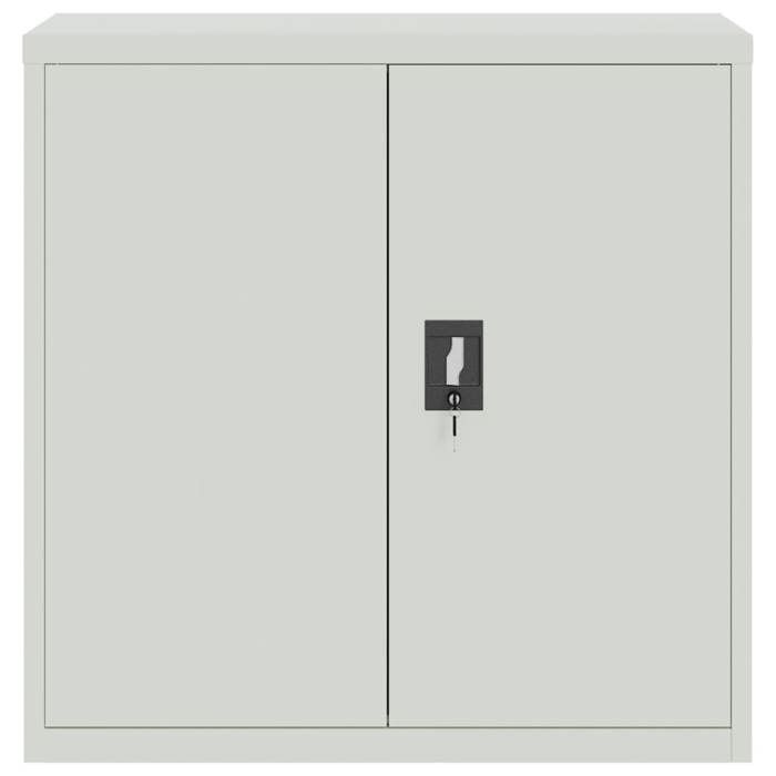 Armoire de bureau en acier - vidaXL - 90x40x90 cm - Gris - 2 portes battantes - 2 étagères réglables