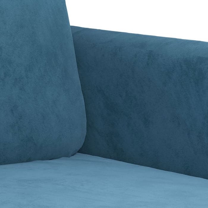 BURKE@ Sofa salon à Trois places - Canapé TRIPLE - Cadre solide - Bleu 180 cm Velours SS1063