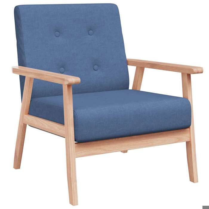 SALE 2026siège relaxant dossier rembourré 1 PLACE Bleu - Fauteuil Bleu Tissu - Pied antidérapant 64 5x67x73 5cm 11.7 Kg 936006
