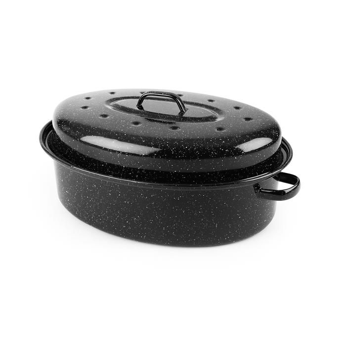 Cocotte ovale - IBILI - 34×27×13 cm - Acier émaillé vitrifié - Compatible four - Tous feux sauf induction