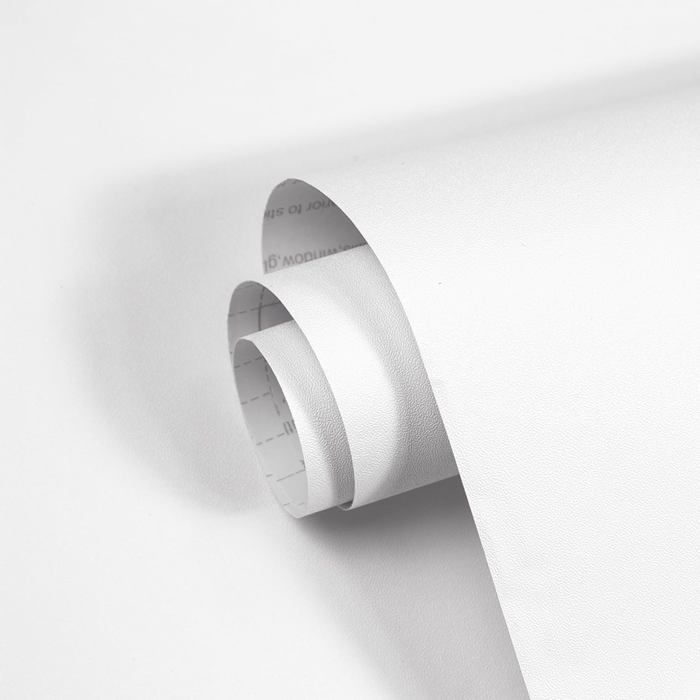 Papier peint autocollant blanc mat- Papier mural 44 x 300 cm - Film décoratif en vinyle pour meubles de cuisine armoire Imperméable