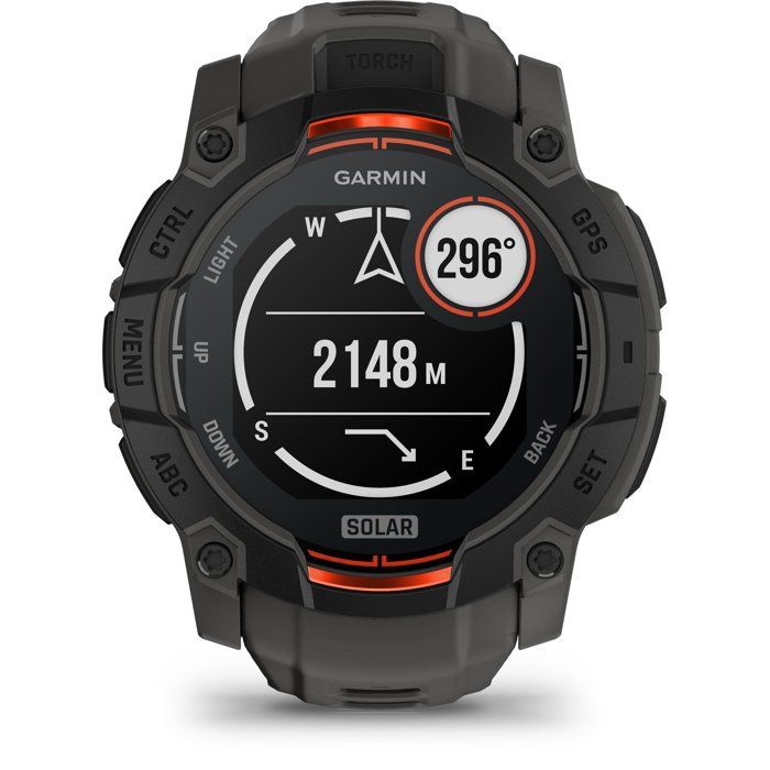 Montre - GARMIN - Instinct 3 Solar - 50 mm - Noire - Bracelet gris charbon