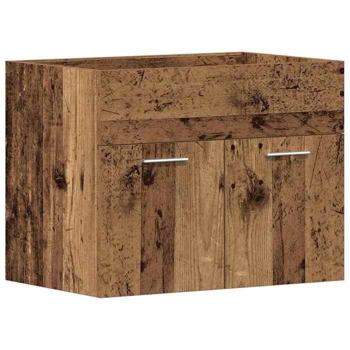 Meuble vasque - Meuble sous-vasque de salle de bain - vidaXL - bois dingénierie - bois ancien - bois vieilli - 60 x 38 5 x 46 cm 62