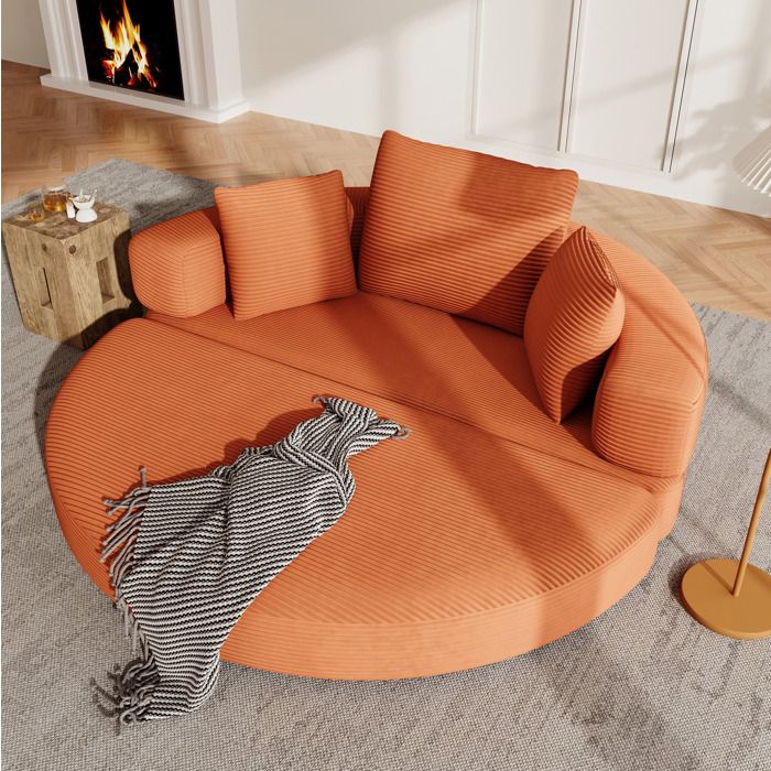 Canapé Lit Convertible Orange En Mousse Boneless Couch Modulaire FloraGrace Pour Salon Et Chambre Sans Montage 173x176cm