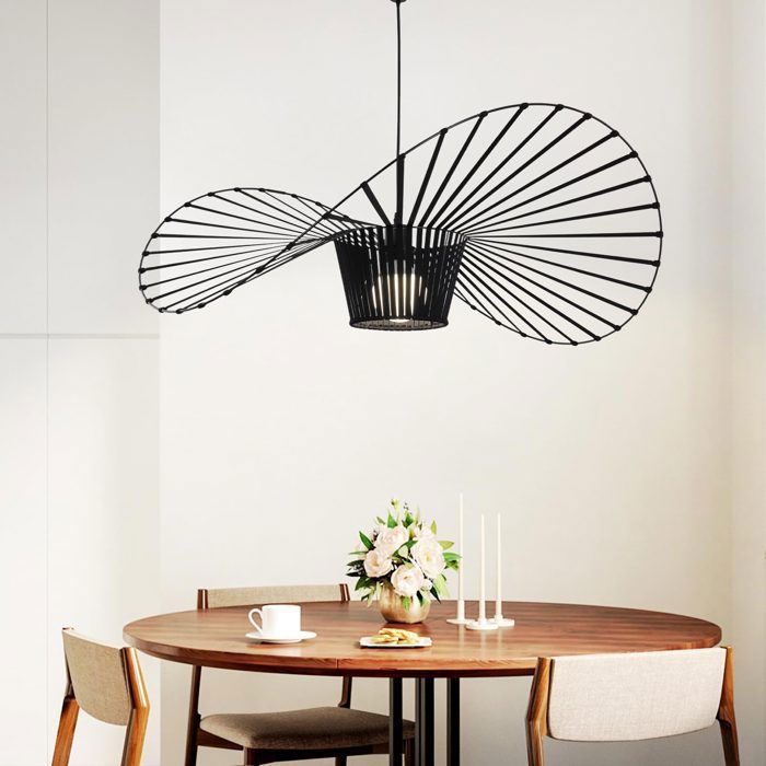 Suspension Vintage Noire MUYUUA E27 80cm Pour Salle À Manger Salon Chambre Couloir