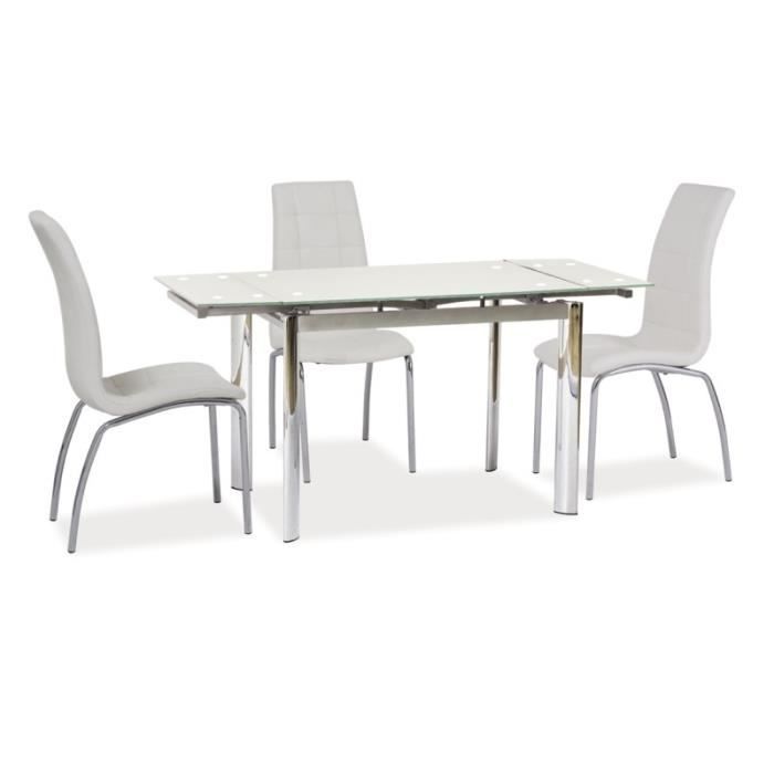 tables & bureaux - table extensible 6 personnes - gd019 - 100-150 x 70 x 76 cm - blanc