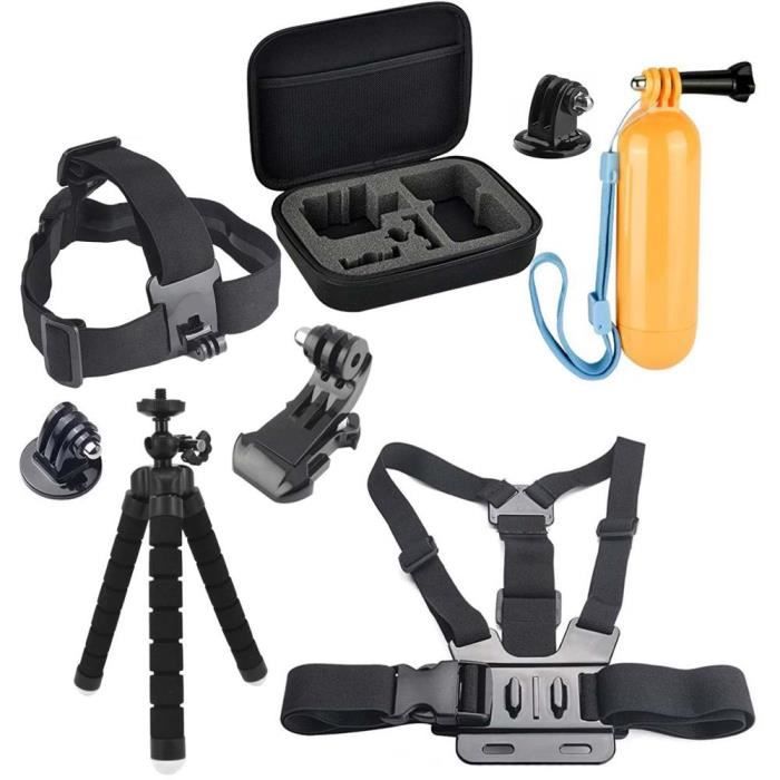 Kit Accessoires SHOOT 10-en-1 Pour GoPro - Poitrine, Tête, Ventouse, Selfie Stick
