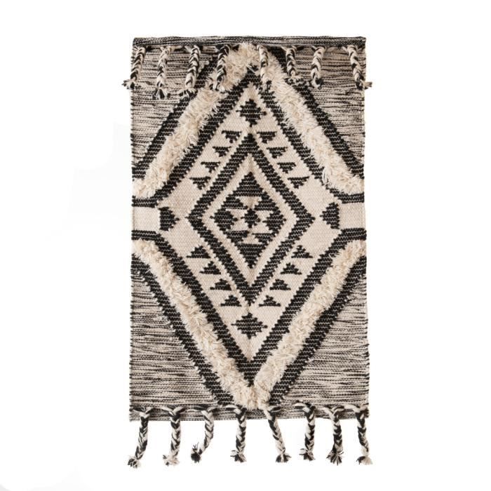 Lot De 2 Tapis De Selle El Paso – Motif Sud-ouest – Noir – 20x40 Pouces