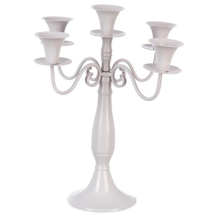 Pub Bar Argent SOULONG Chandelier avec 5 Branches en M/étal Bougeoir D/écoration Vintage Style Europ/éen pour Maison /Église