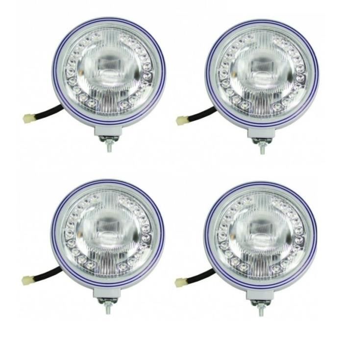 Lot de 4 Phares Faisceau Spot 12V 20 LED Pour Camion Tracteur VTT 4x4 Angel Eyes