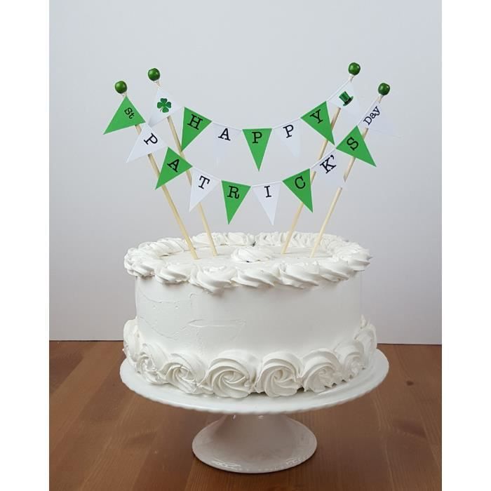 Happy Day St Patrick Forme De Gateau Blanc Et Vert Bunting Entierement Assemble 217 3qvsh3 Cdiscount Maison
