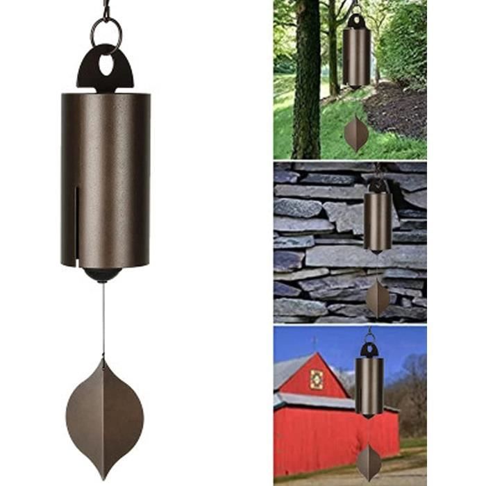 Carillon à Vent En Tubes Métalliques - Longueur 37 Cm - Son Apaisant Pour Jardin, Balcon, Terrasse - 9