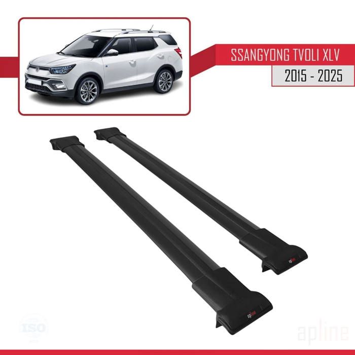 MDAK Compatible Con Ssangyong Tivoli XLV 2015-2023 FLY Model Barras De Techo Auto Portaequipajes Barras Transversales Gris Aluminio 3 Barras