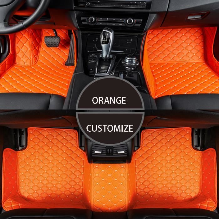 Orange - Tapis de sol en cuir personnalisé pour voiture, repose-pieds, accessoires auto, Opel Insignia Corsa