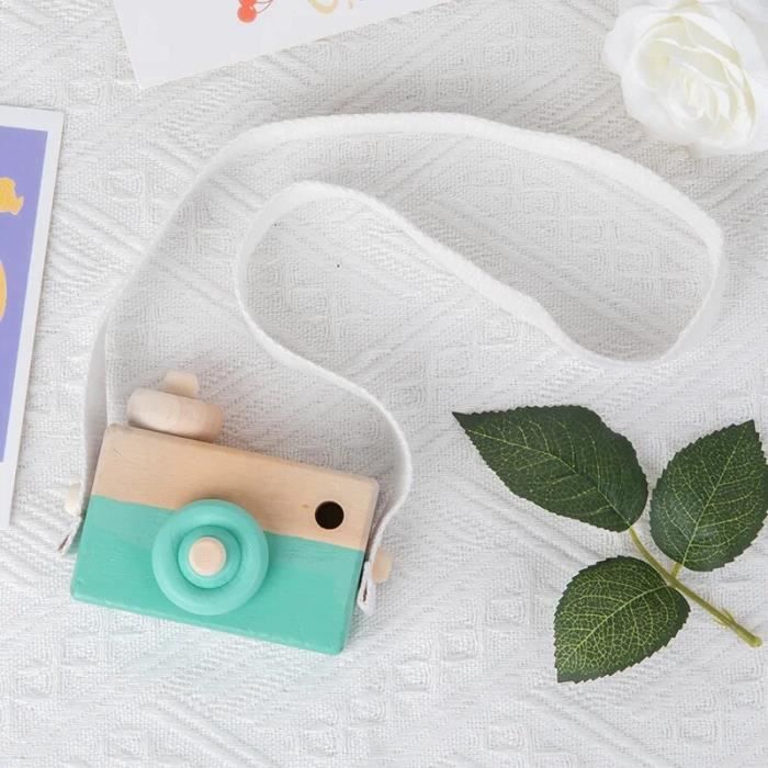 Jouet de Photographie - Caméra Verte - Mini Appareil Photo en Bois - Pour Enfant - 24 mois et