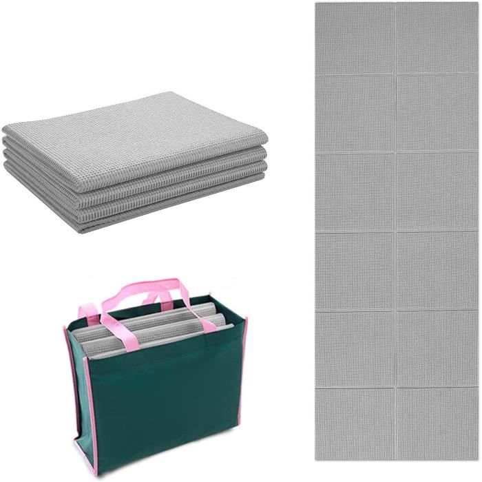 Tapis De Yoga Pliable 183x81cm - Épaisseur 8mm, Antidérapant TPE, Avec Sac De Transport, Pour Sport Et Voyage
