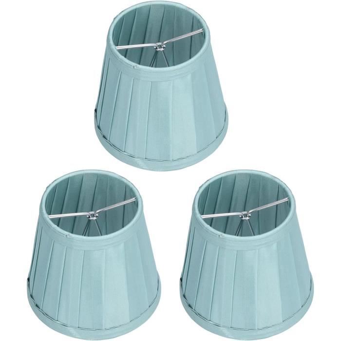 Lot 2 Petits Abat-Jour En Tissu Beige Doré Pour Ampoule E14 - Mini Abat-Jour Élégants