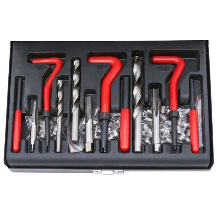 Kit De Réparation Filetage Helicoil 25 Pièces M6x1.0 - Taraud, Foret, Inserts En Acier Inoxydable