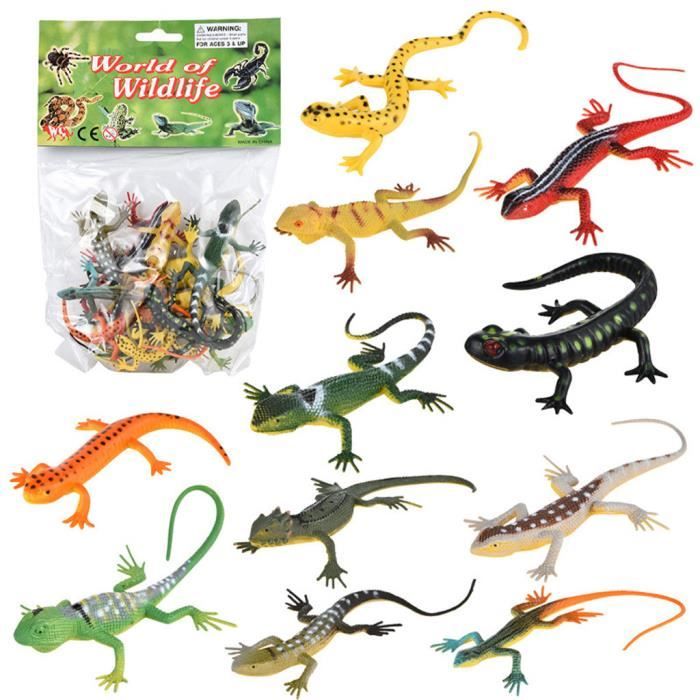 Modele Animal De Lezard Peint Par Jouet 12 De Modele De Lezard En Sac Ecologique Imagination Jouets Multicolore Lr6074 Cdiscount Jeux Jouets