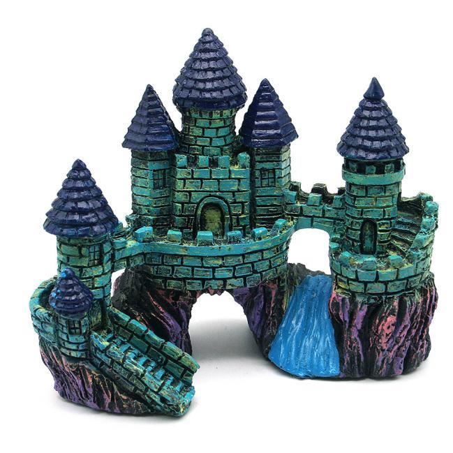 Dessin Anime Resine Chateau Aquariums Chateau Decoration Aquarium Poisson Reservoir Tour Hjn94 Cdiscount Animalerie