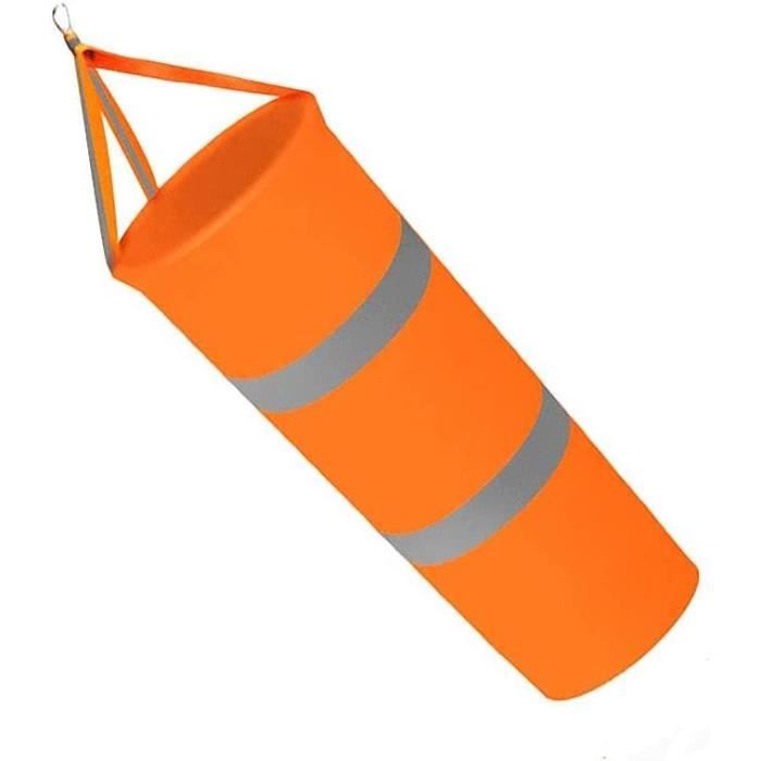 Manche à Air Aéroport 80cm Rayures Orange Avec Ceinture Réfléchissante - Wind Sock