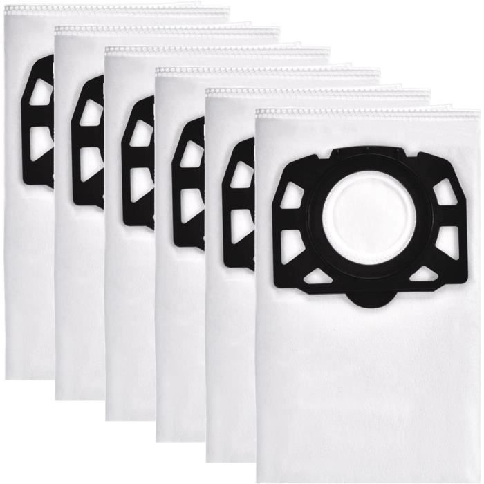 Lot de 6 sacs d'aspirateur pour Kärcher WD4, WD5, WD6 KFI 487