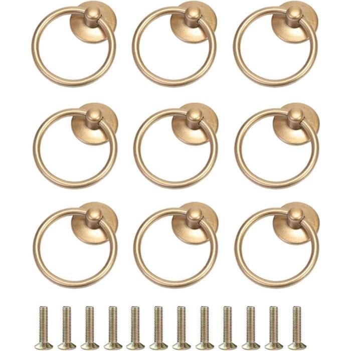 Lot De 10 Poignées Tiroir Uxcell – Anneau Lion Antique – Pour Armoire Et Placard