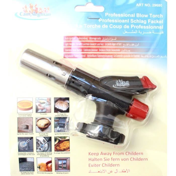 Brûleur À Gaz À Cartouche | Allumage Piézoélectrique | Lampe De Poche