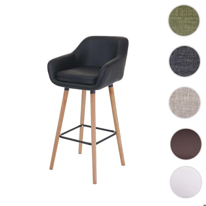 MCW Tabouret de bar Malmö T381 chaise de bar tabouret de comptoir ~ simili cuir noir MCW Tabouret de bar Malmö T381 chaise de bar tabouret de comptoir ~ simili cuir noir