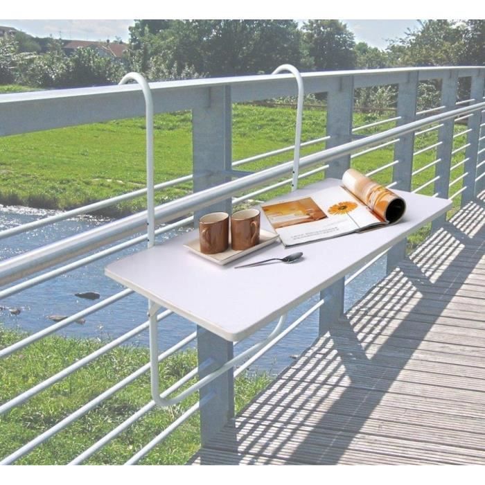Table de balcon pliante suspendue de rabattable suspendue de blanc -  Cdiscount Jardin